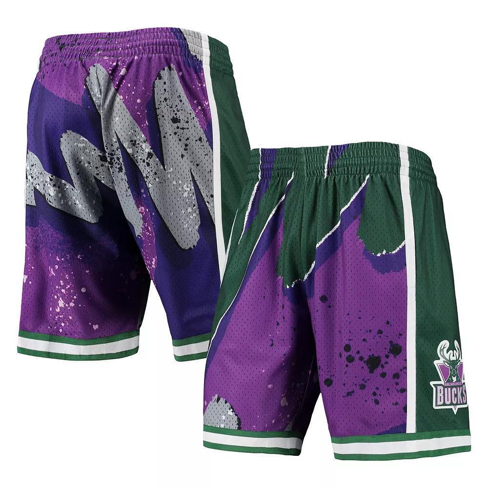 Men's Mitchell & Ness Purple Milwaukee Bucks Hardwood Classics 2000 Hyper Hoops Swingman Shorts, Size: XL Product Image