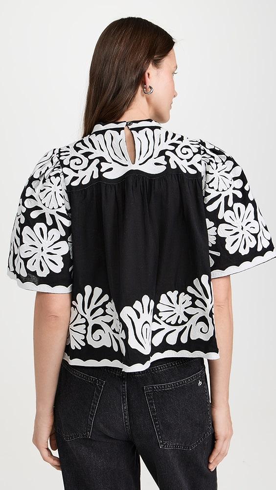 Sea Agathe Applique Short Sleeve Top | Shopbop Product Image