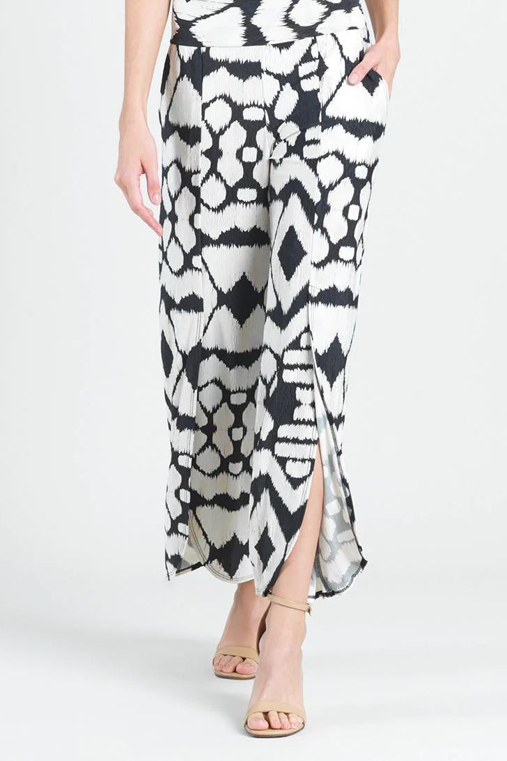 Silky Pleated Print Ankle Length Petal Pant Product Image