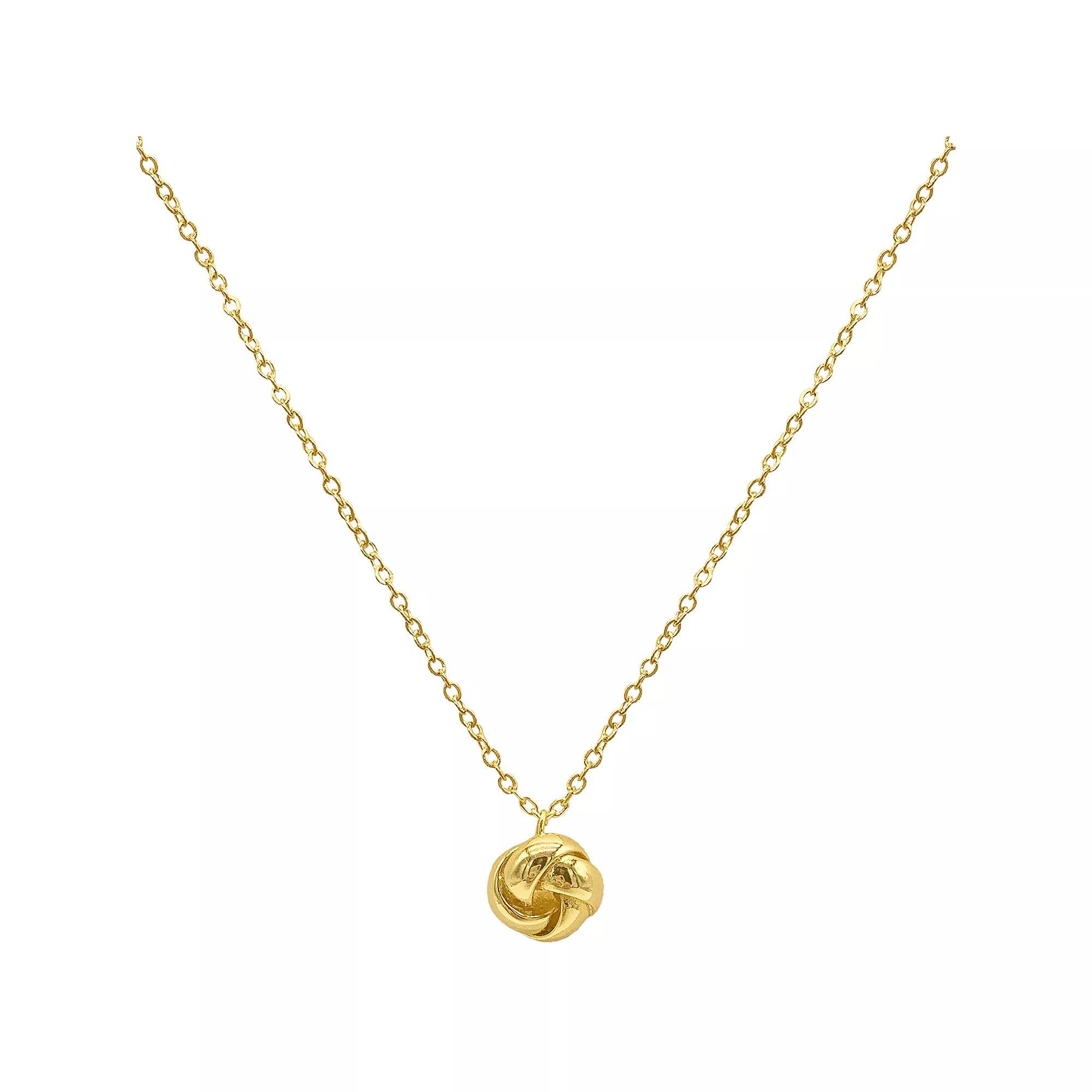 Adornia 14k Gold Plated Knot Pendant Necklace, Women's, Size: 16", Gold Tone Product Image