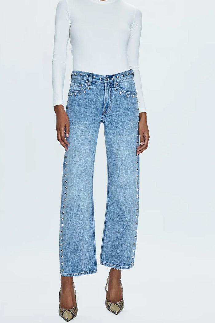 Lexi Mid Rise Bowed Straight Product Image