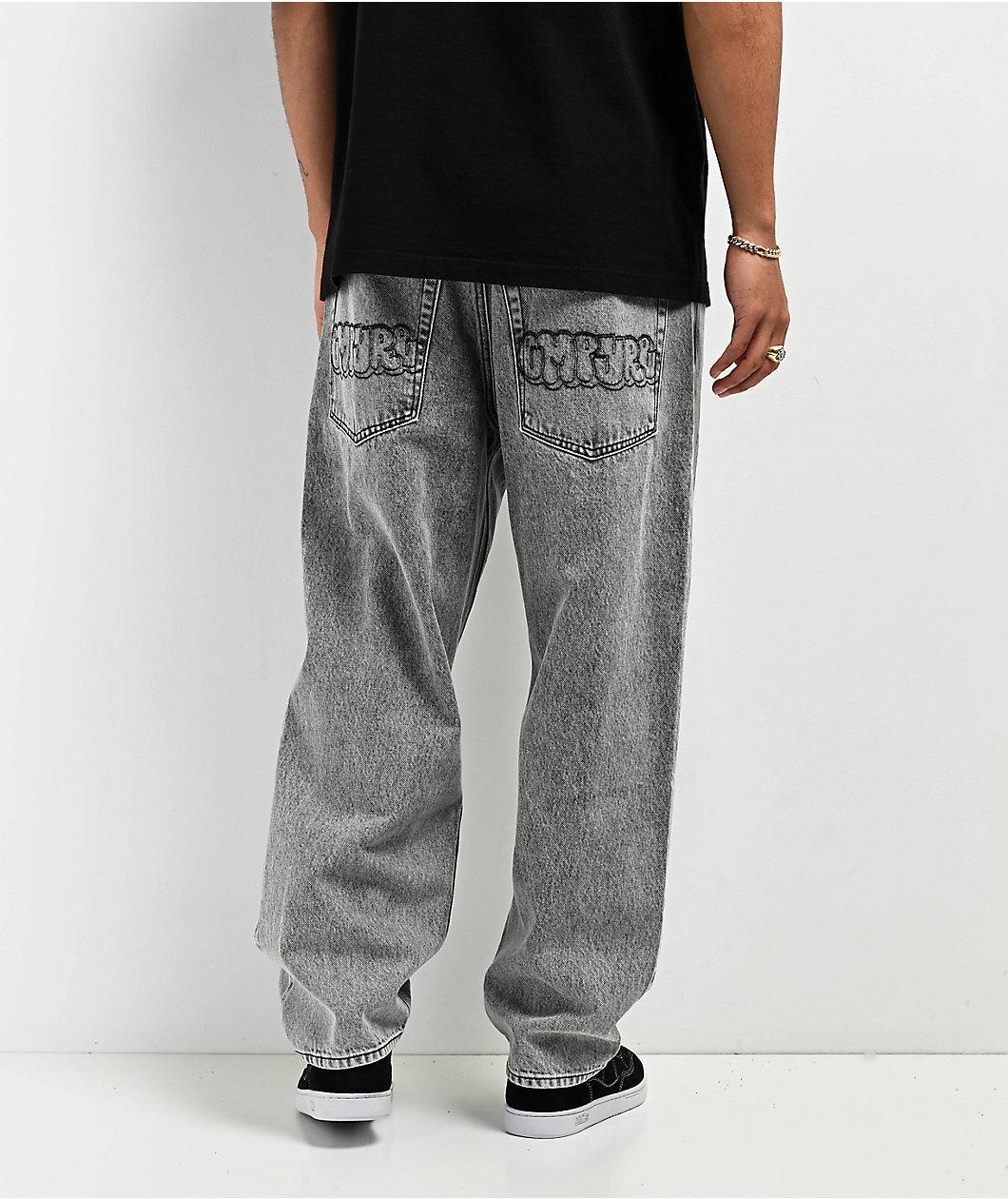 Empyre Ultra Loose Fit Scramble Grey Skate Jeans Product Image