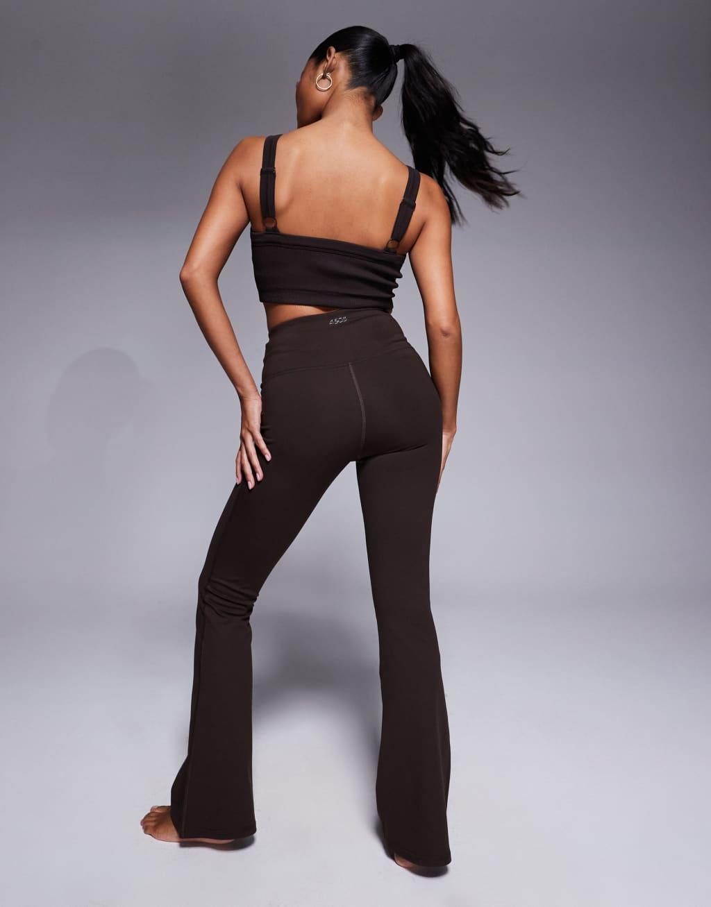 4505 Petite Icon slim kick soft touch yoga legging in chocolate  Product Image
