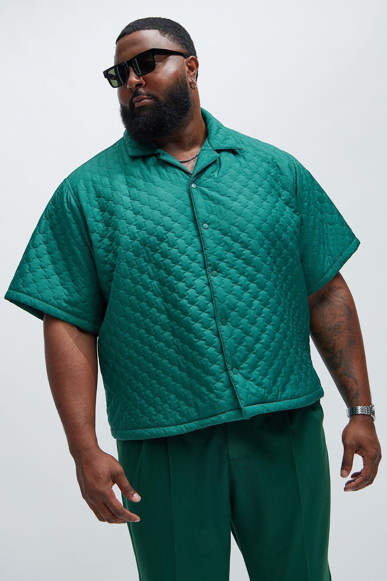 Hudson Quilted Nylon Shirt - Green Product Image