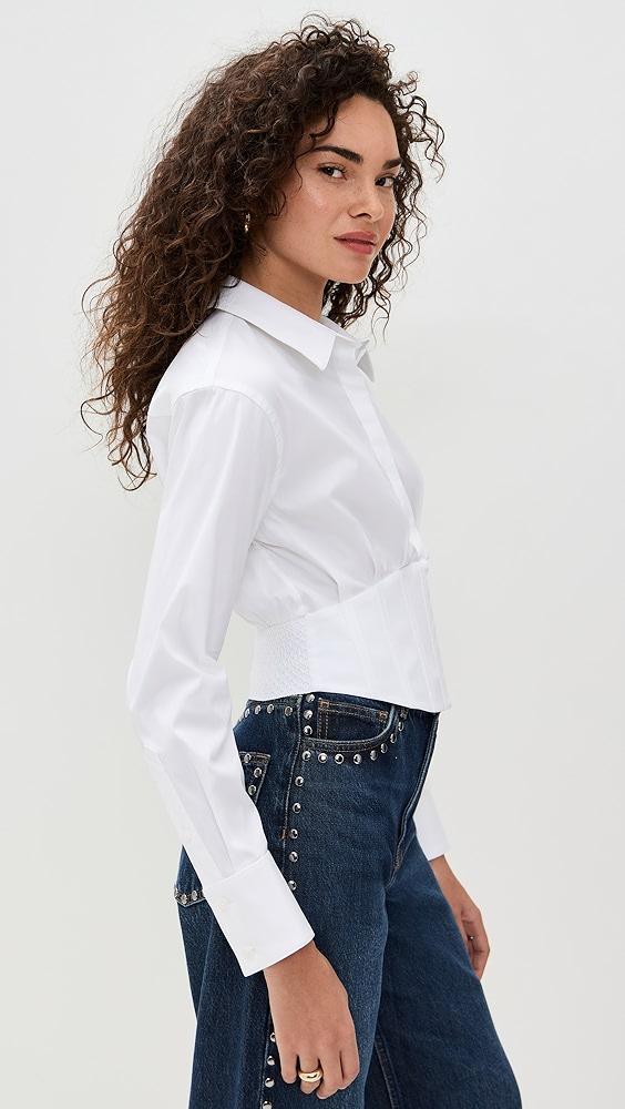 alice + olivia Edie Corset Button Down | Shopbop Product Image