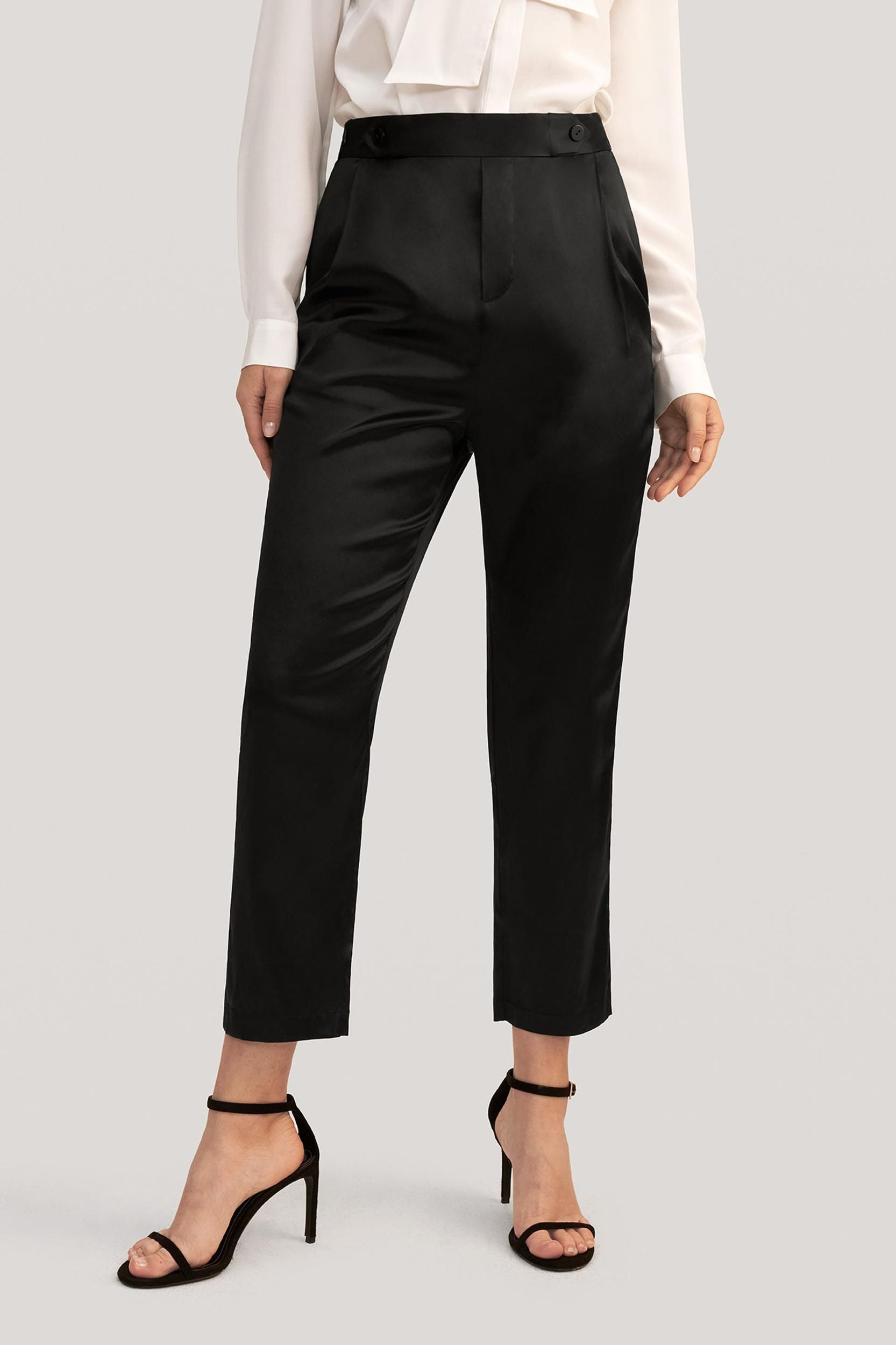 Comfort Fit Silk Cigarette Pants Product Image