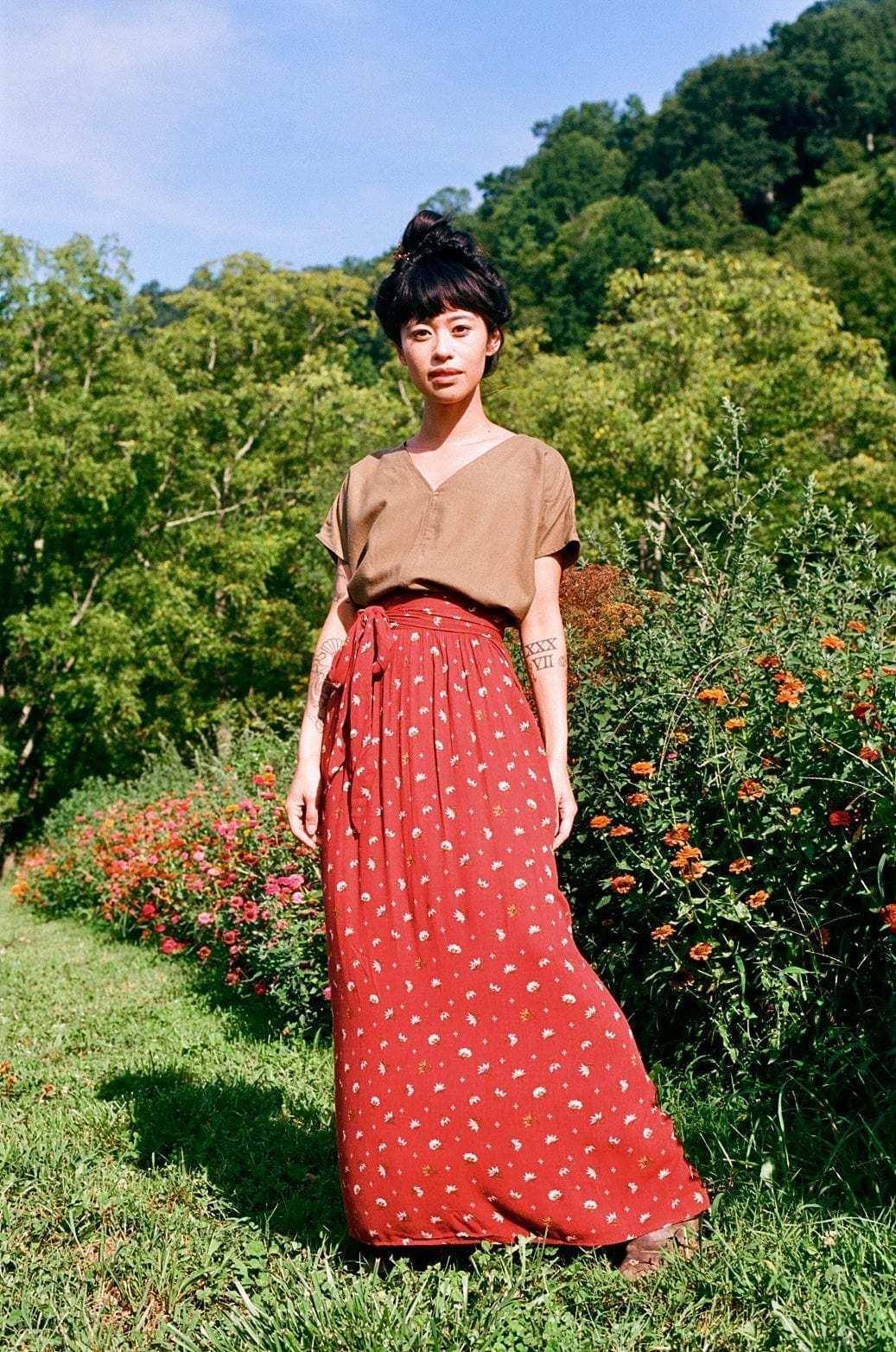 Dolman Top in Olive Raw Silk Product Image
