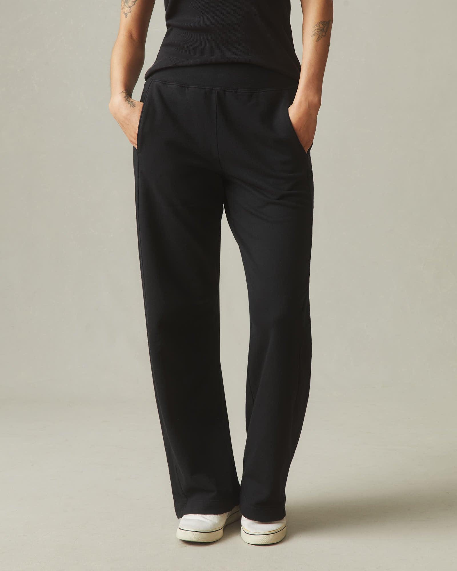 French Terry Straight Sweatpant - Black Female Product Image