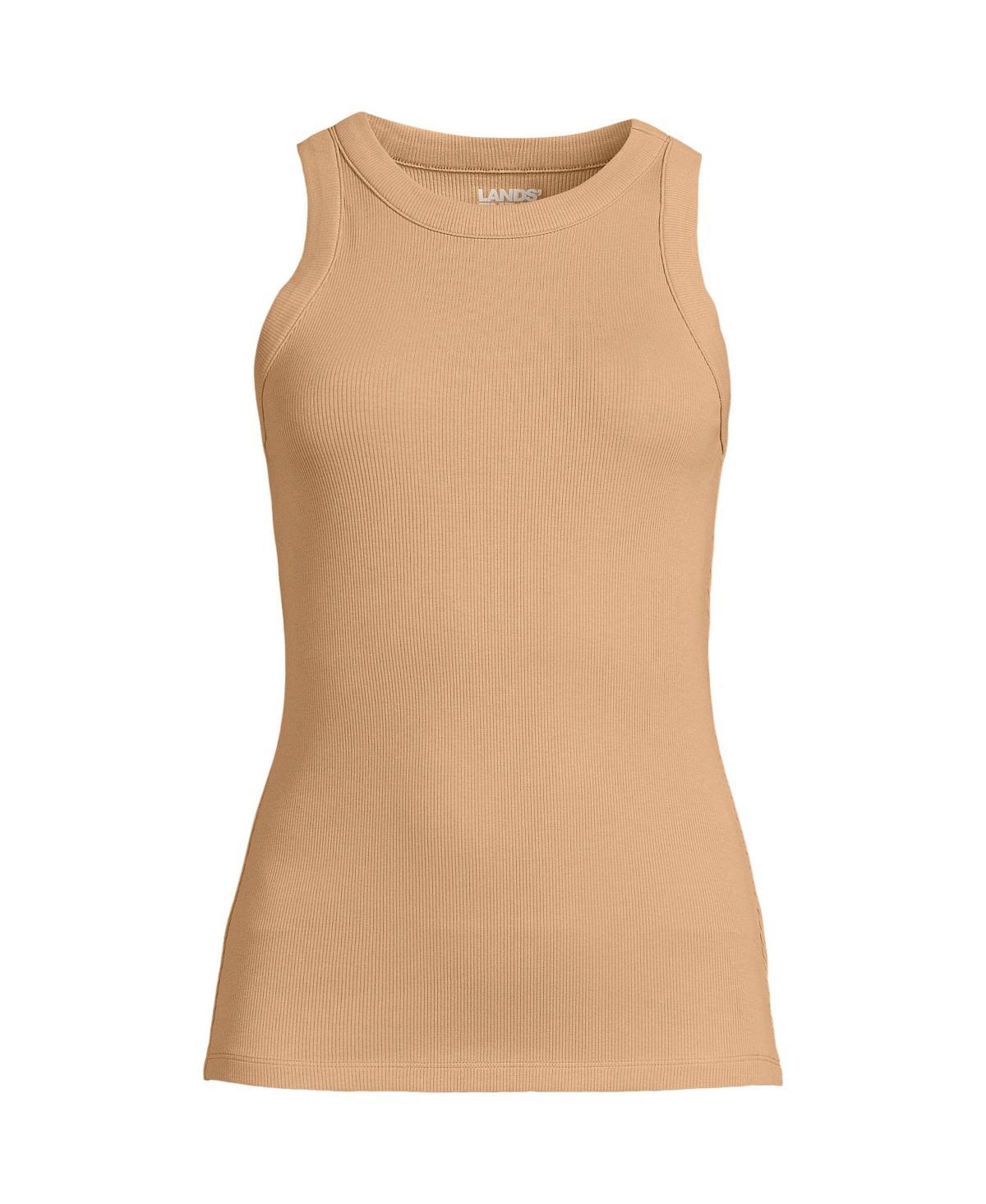 Women's Lands' End Crew Neck Tank Top, Size: XL, White Product Image