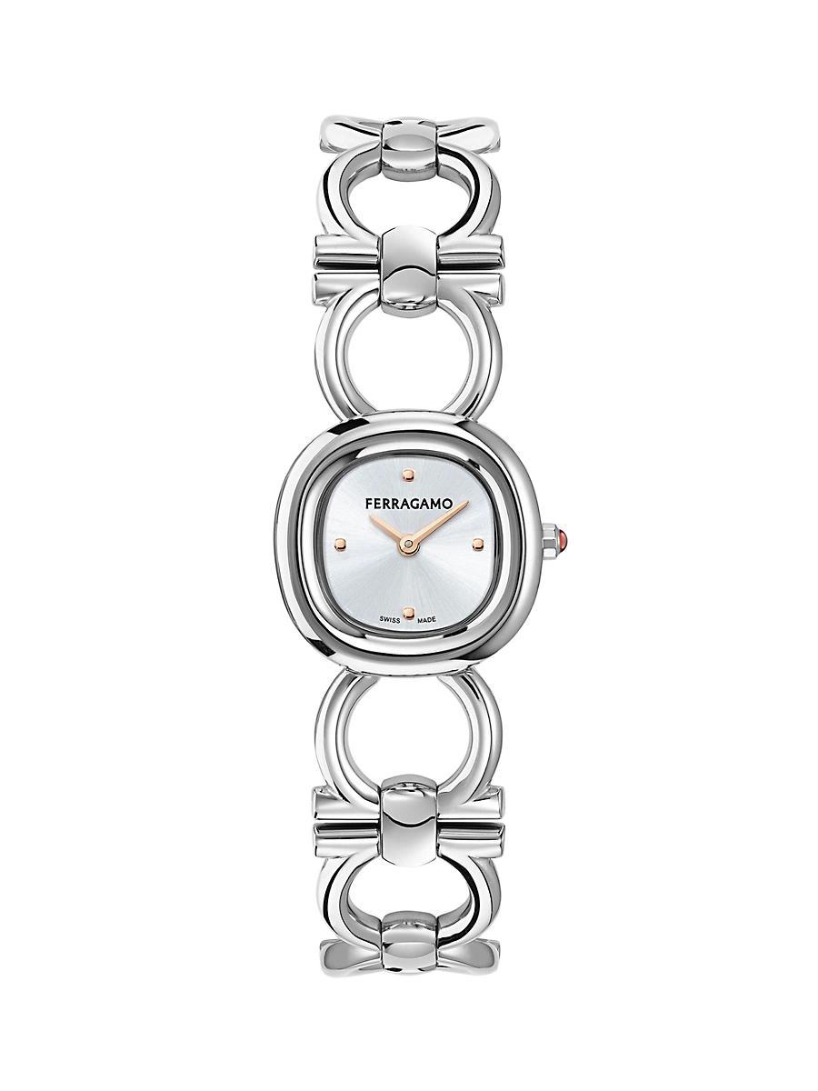 Womens Double Gancini Stainless Steel Bracelet Watch/25MM Product Image