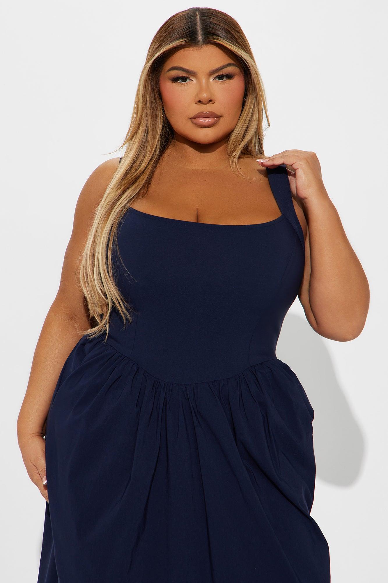 Joanna Poplin Maxi Dress - Navy Product Image