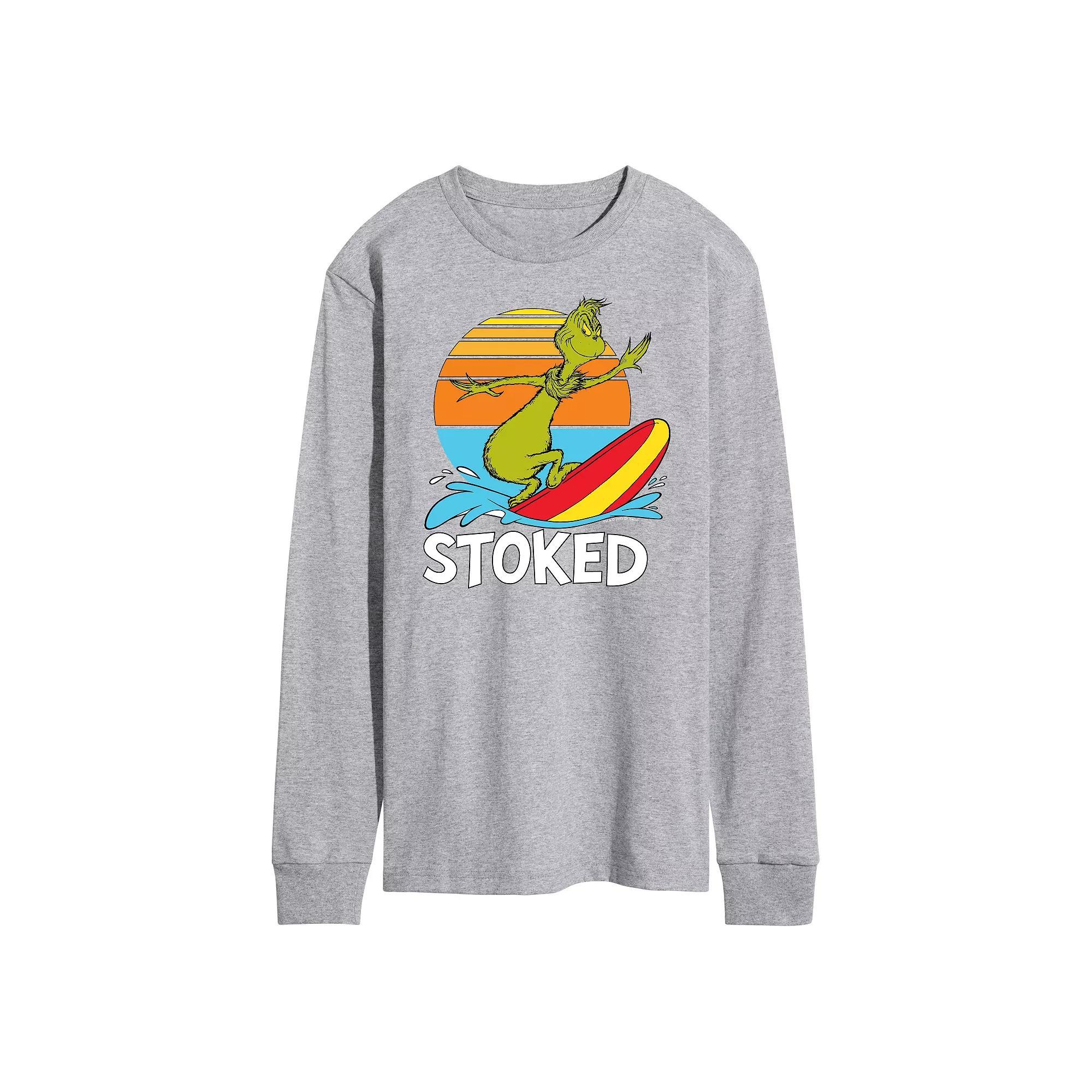 Mens Dr. Seuss The Grinch Stoked Long Sleeve Graphic Tee Product Image