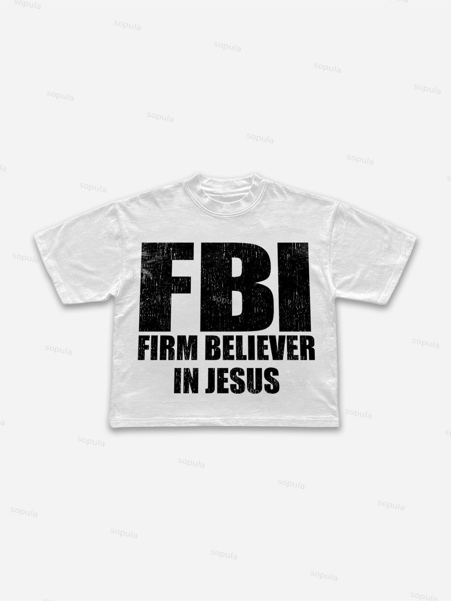 Firm Believer In Jesus Vintage Peplum Graphic Cropped T-shirt Product Image