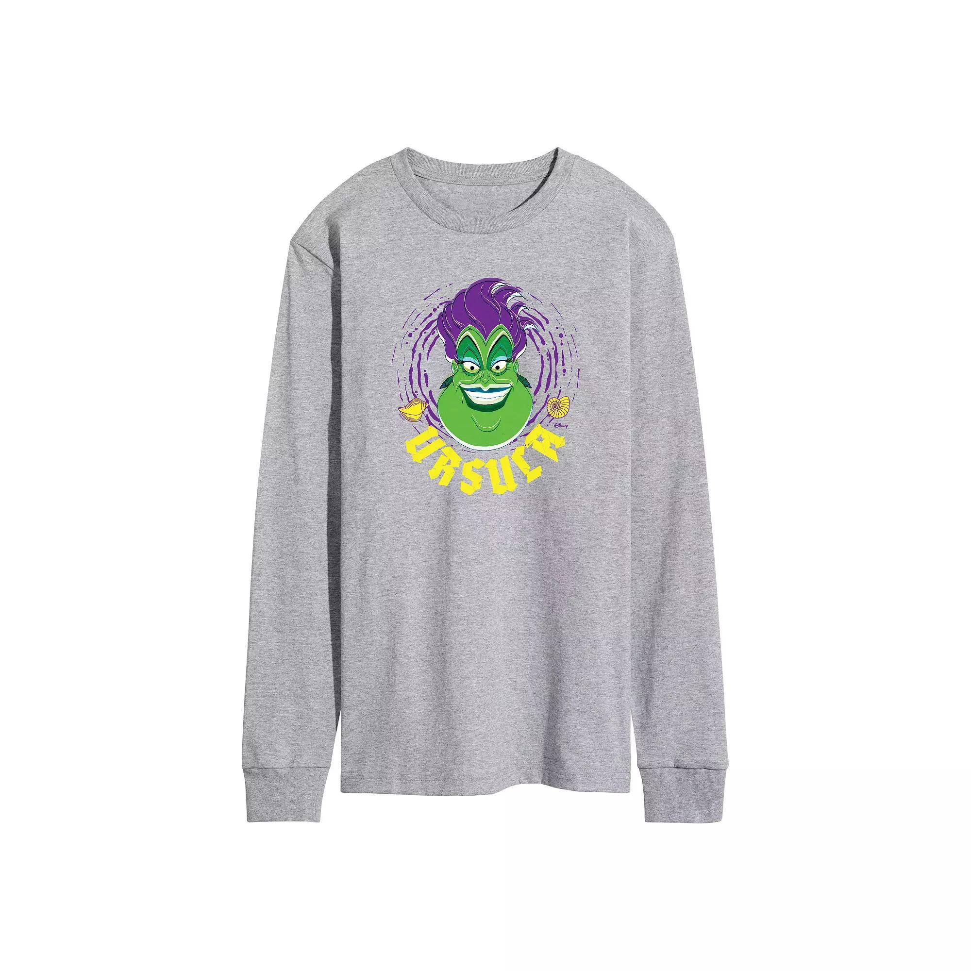 Disney Villains Ursula Mens Long Sleeve Graphic Tee Blue Product Image