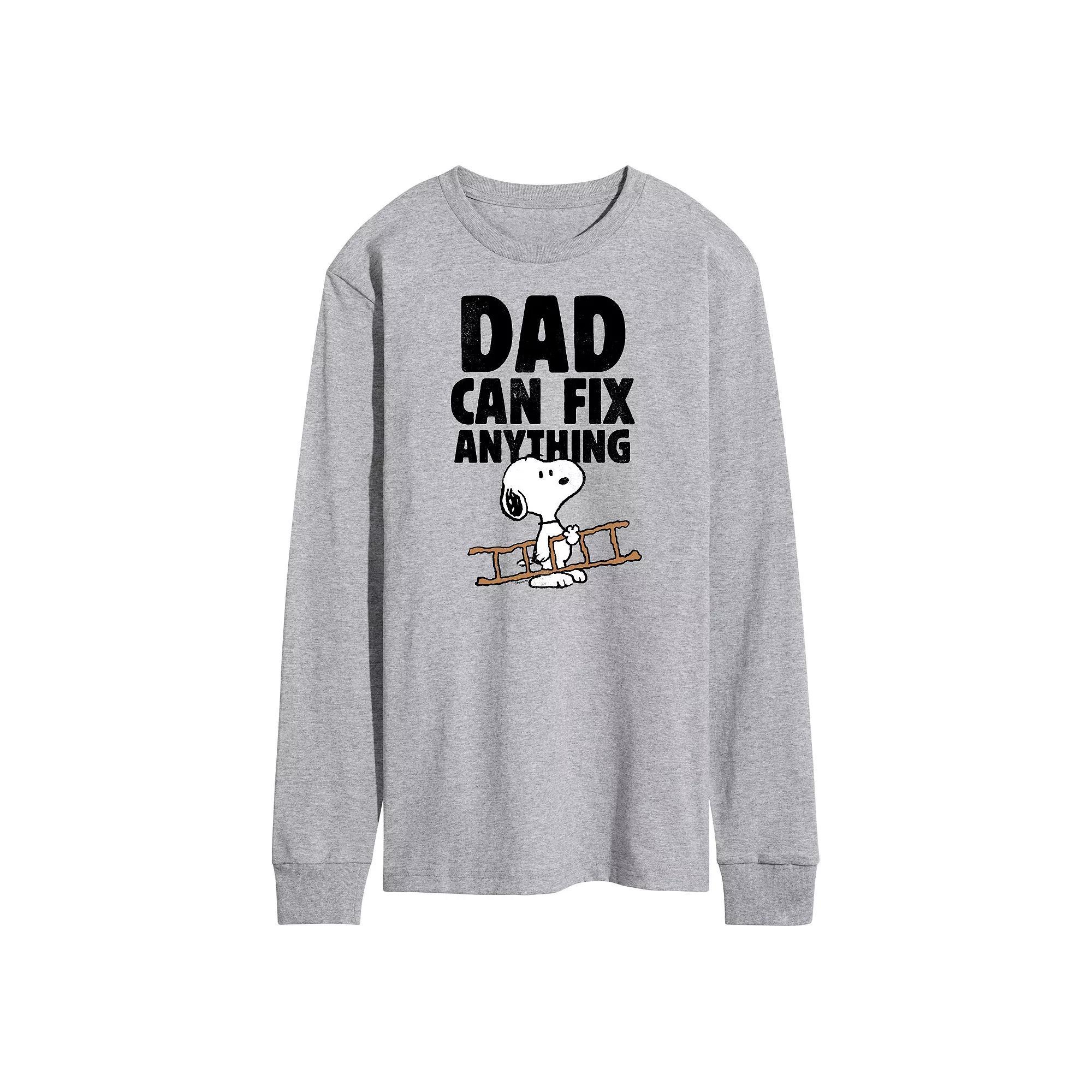 Mens Peanuts Snoopy Dad Can Fix It Long Sleeve Product Image