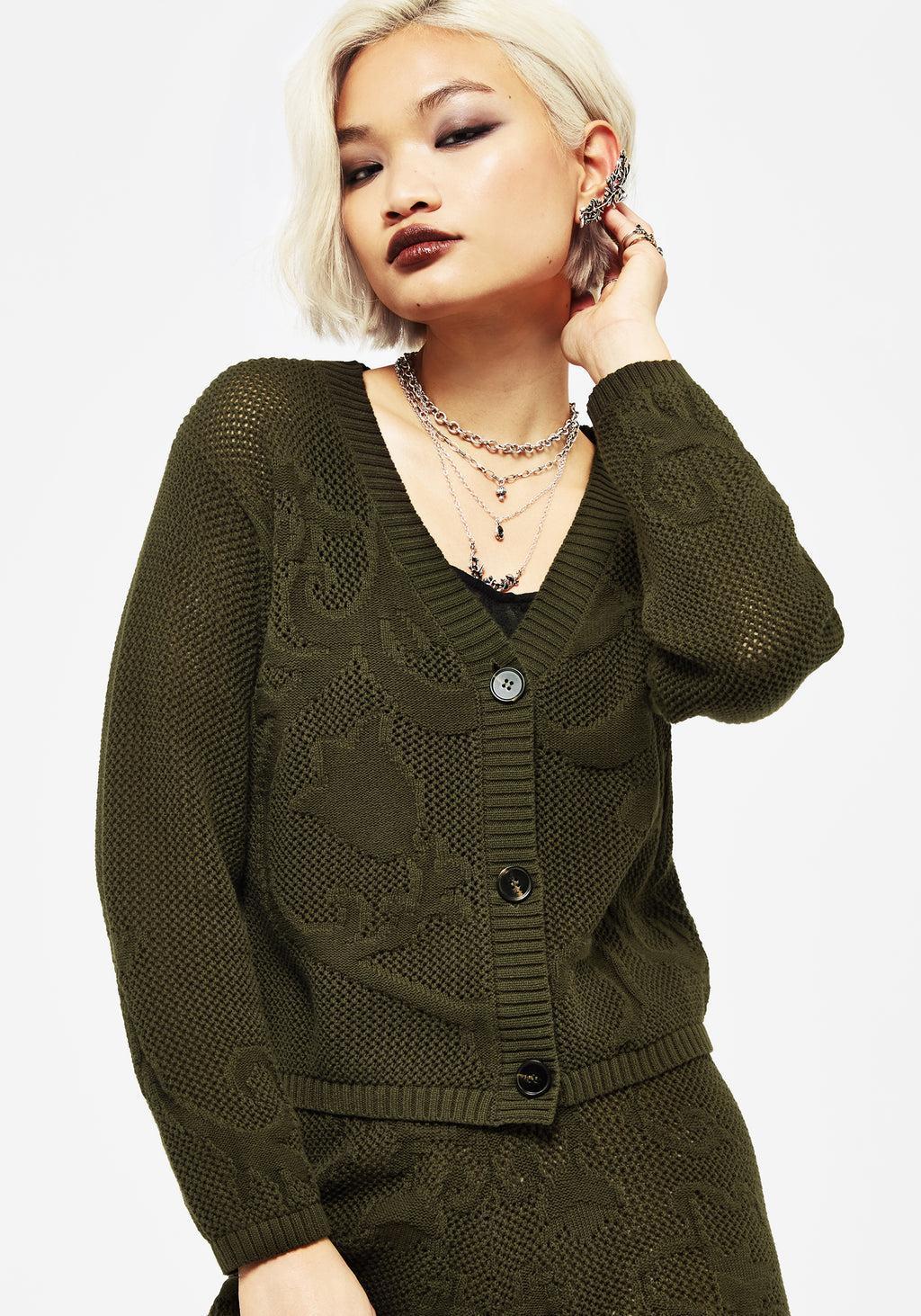 Tulip Jacquard Knit Cardigan Product Image