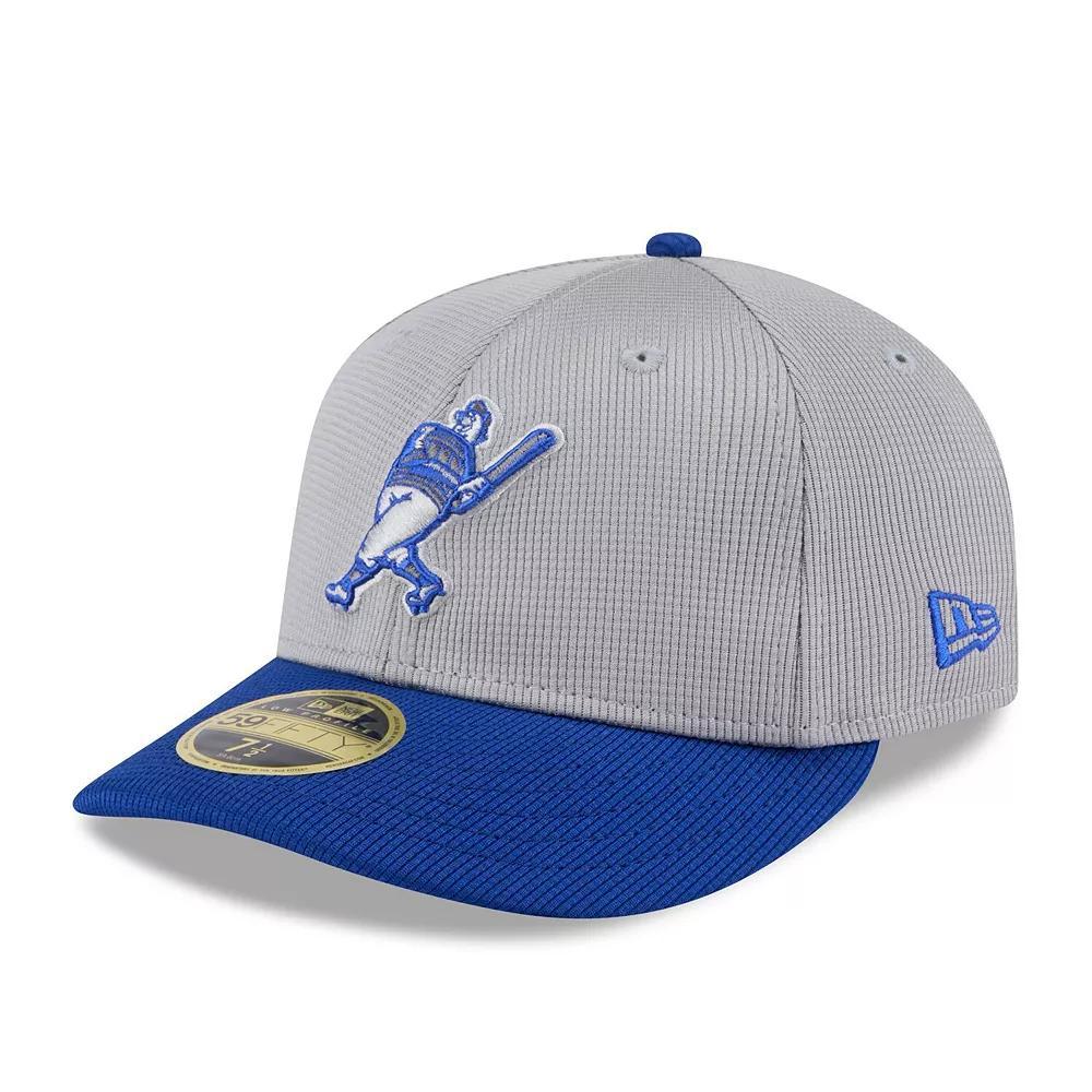 Men's New Era  Gray/Royal Milwaukee Brewers 2025 Batting Practice Low Profile 59FIFTY Fitted Hat, Size: 7, Grey Product Image