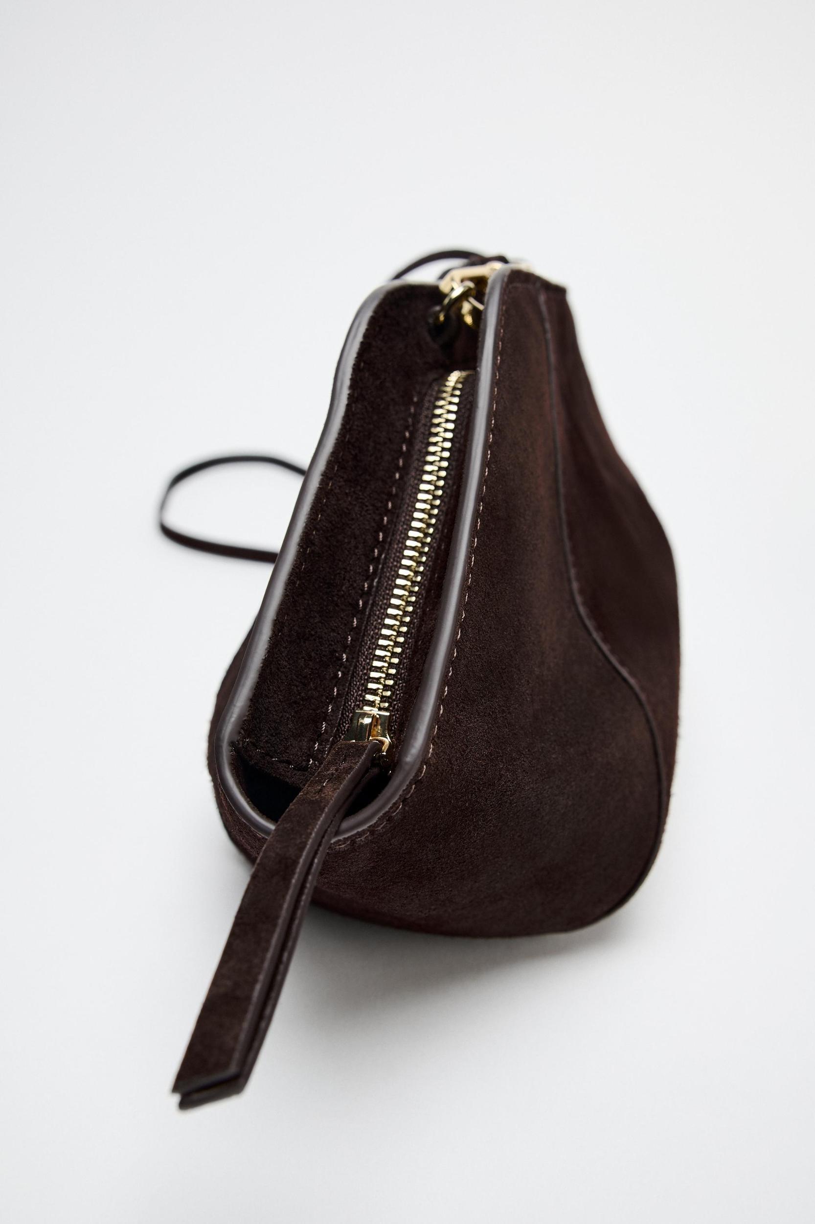SPLIT LEATHER TOPSTITCHED CLUTCH Product Image
