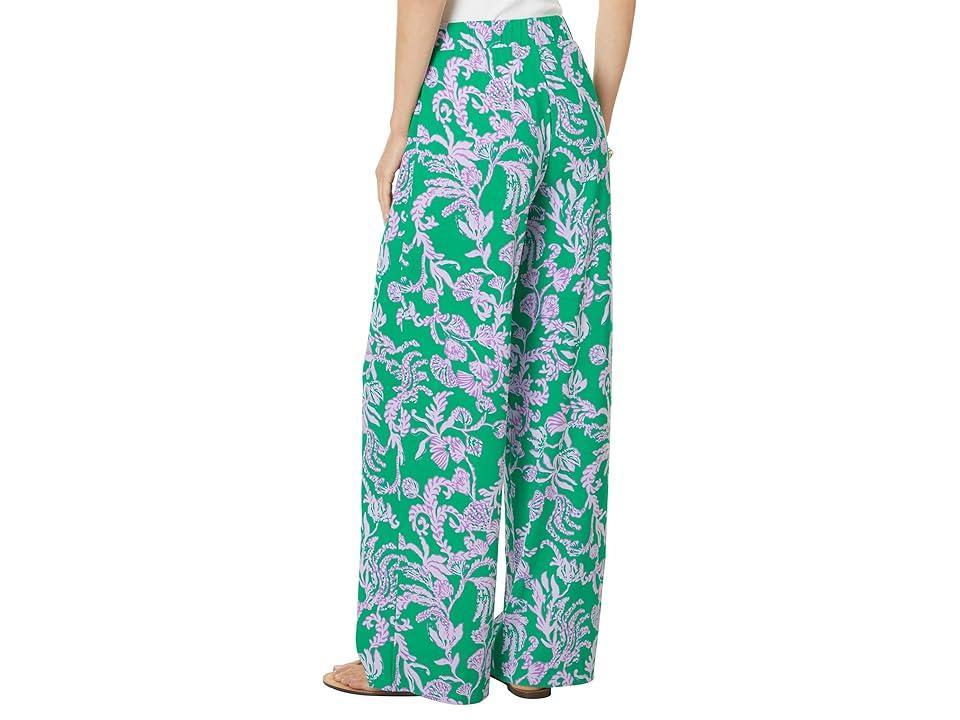 Lilly Pulitzer Allena Knit Palazzo (Brazilian Green Salty Sandbar) Women's Casual Pants Product Image