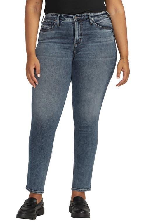 Silver Jeans Co. Plus Size Most Wanted Mid-Rise Straight Leg Jeans W63413EDB341 (Indigo) Women's Jeans Product Image
