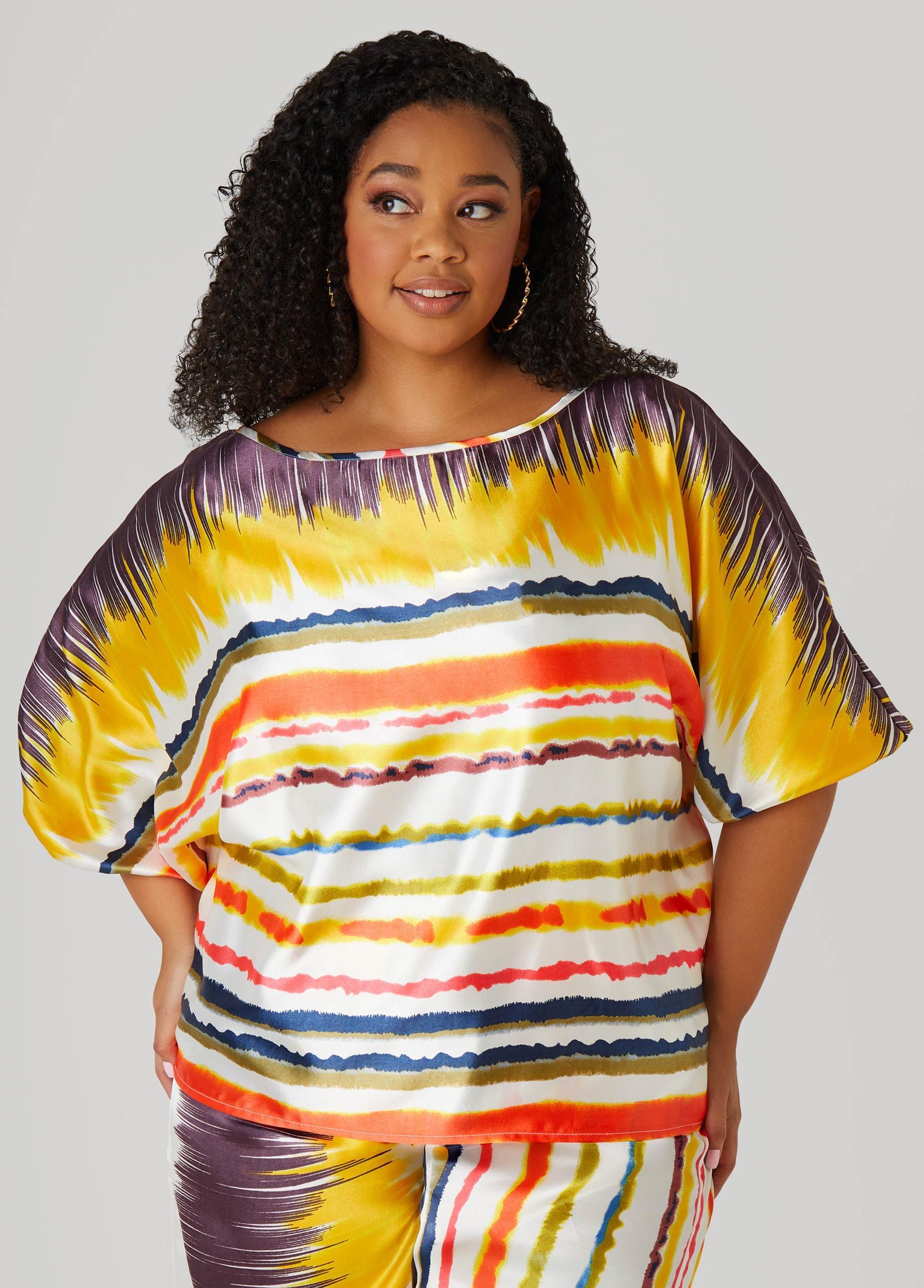 Striped Satin Blouse Product Image