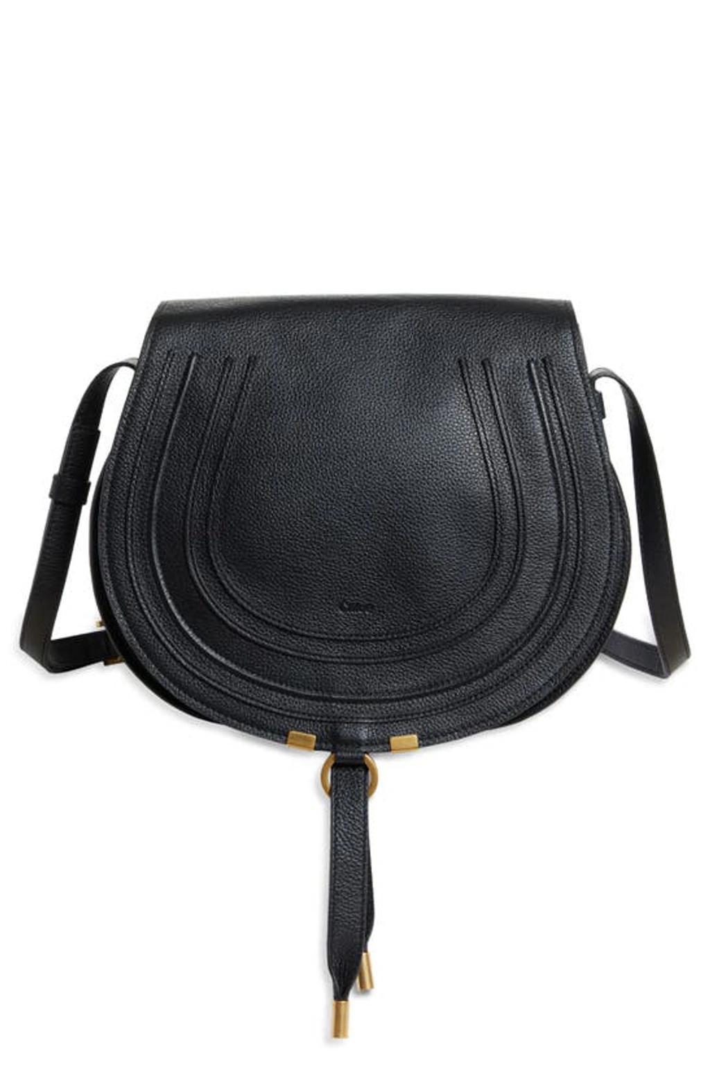 Womens Medium Marcie Leather Saddle Bag Product Image