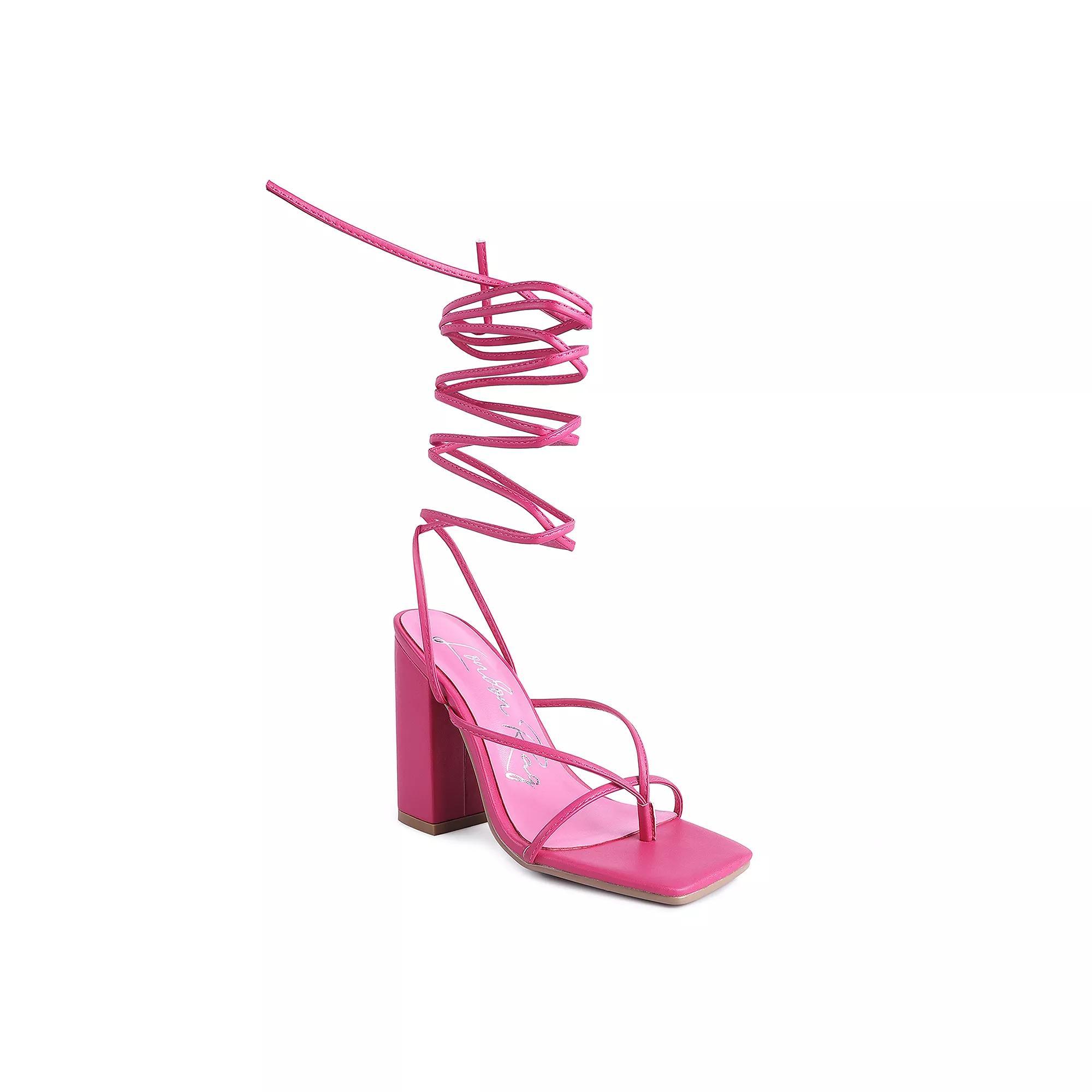London Rag Women's Lace-Up Dress Sandals, Size: 7, Fushia Product Image