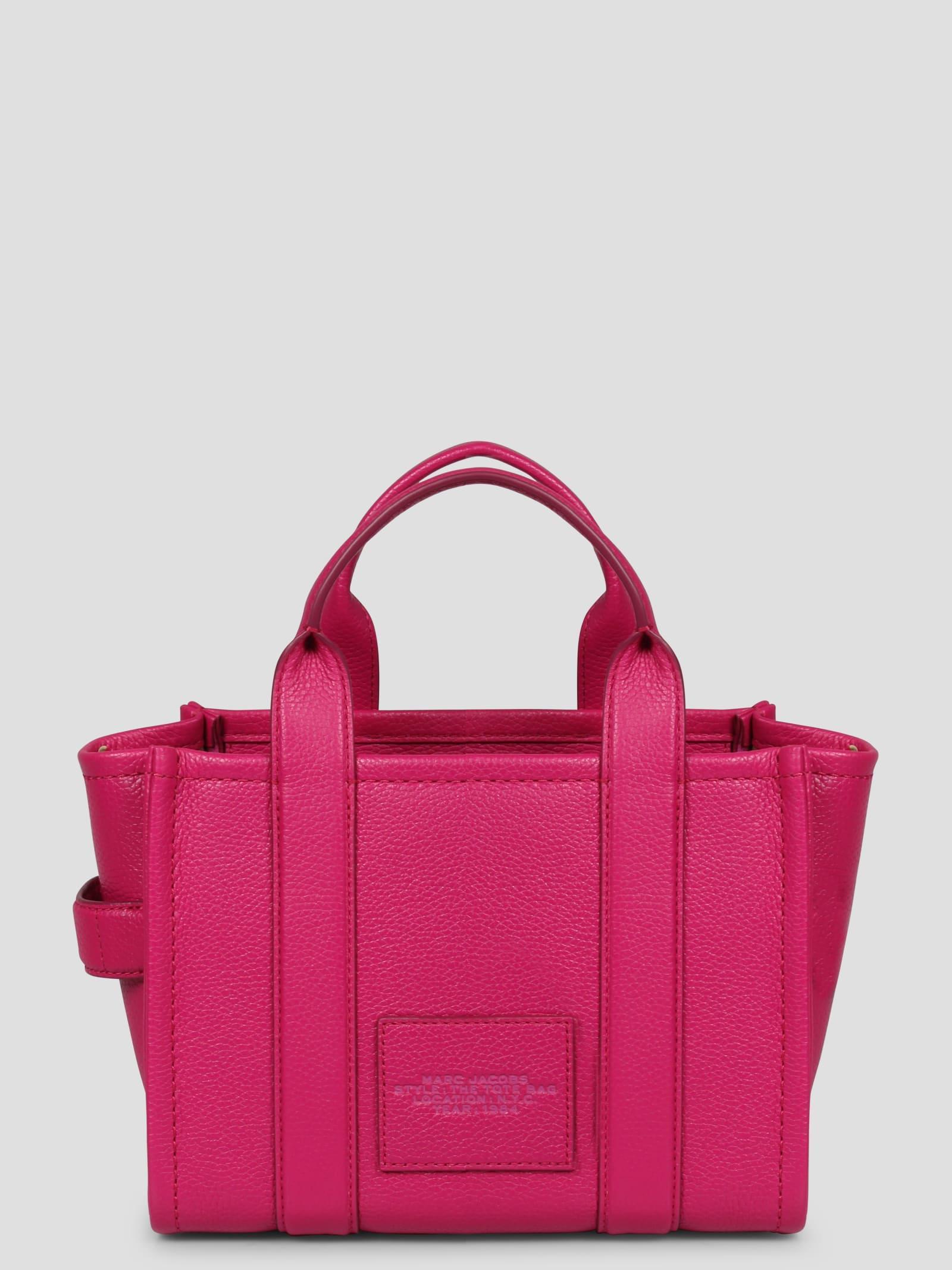 MARC JACOBS The Leather Small Tote Bag In Pink Product Image