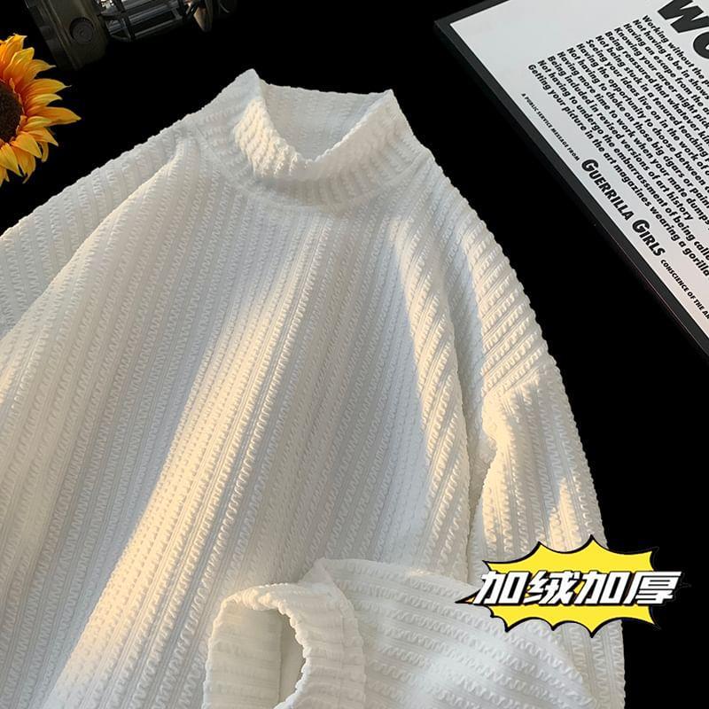 Mock Neck Plain Sweatshirt Product Image
