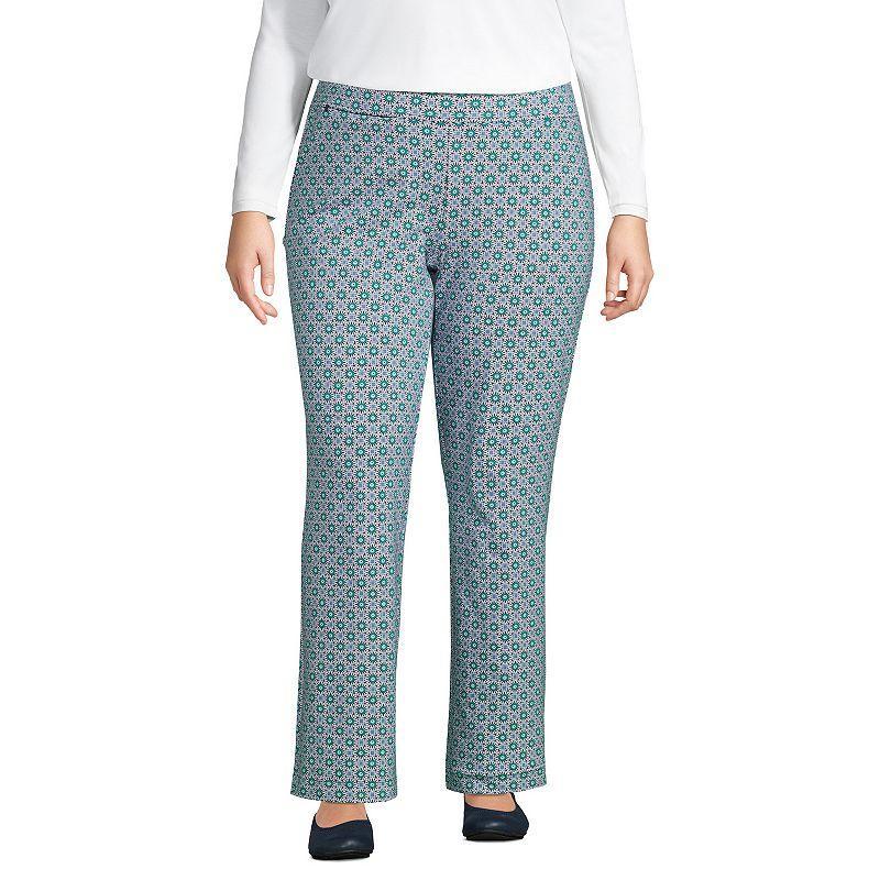 Plus Size Lands' End Starfish Pull-On Straight-Leg Pants, Women's, Size: 1XL, Green Moss Product Image