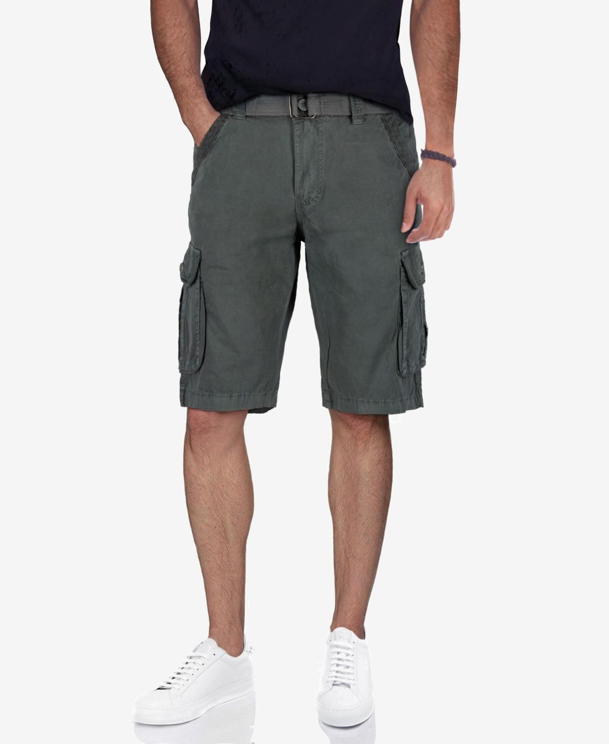Men's RAW X by Xray Regular-Fit Belted Button Cargo Shorts, Size: 36, Black Product Image