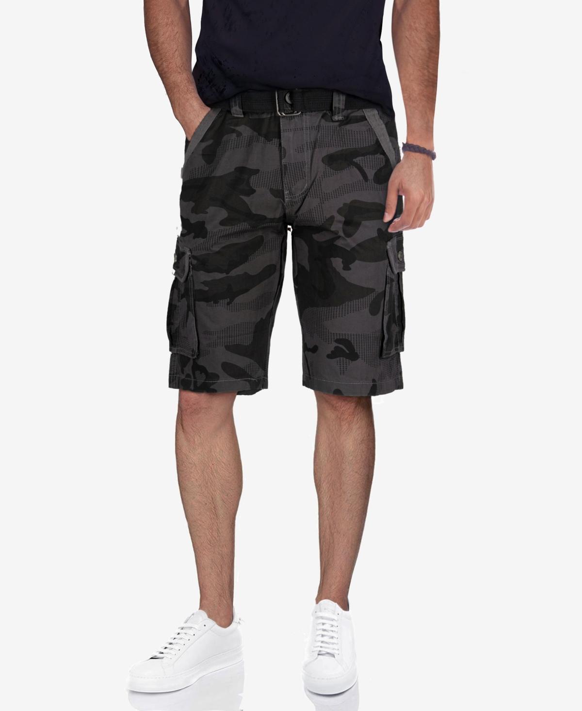 Men's RAW X by Xray Regular-Fit Belted Button Cargo Shorts, Size: 36, Black Product Image