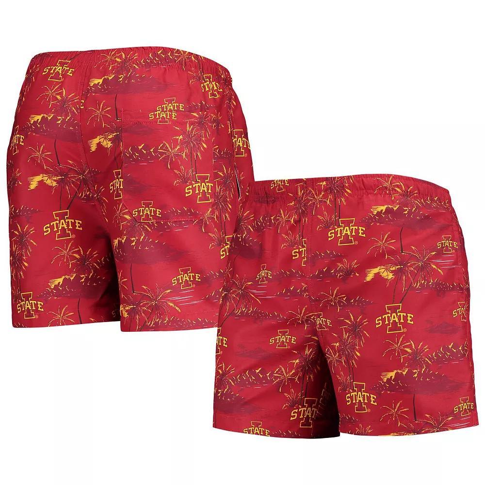 Men's FOCO Cardinal Iowa State Cyclones Island Palm Swim Trunks, Size: 2XL, Red Product Image
