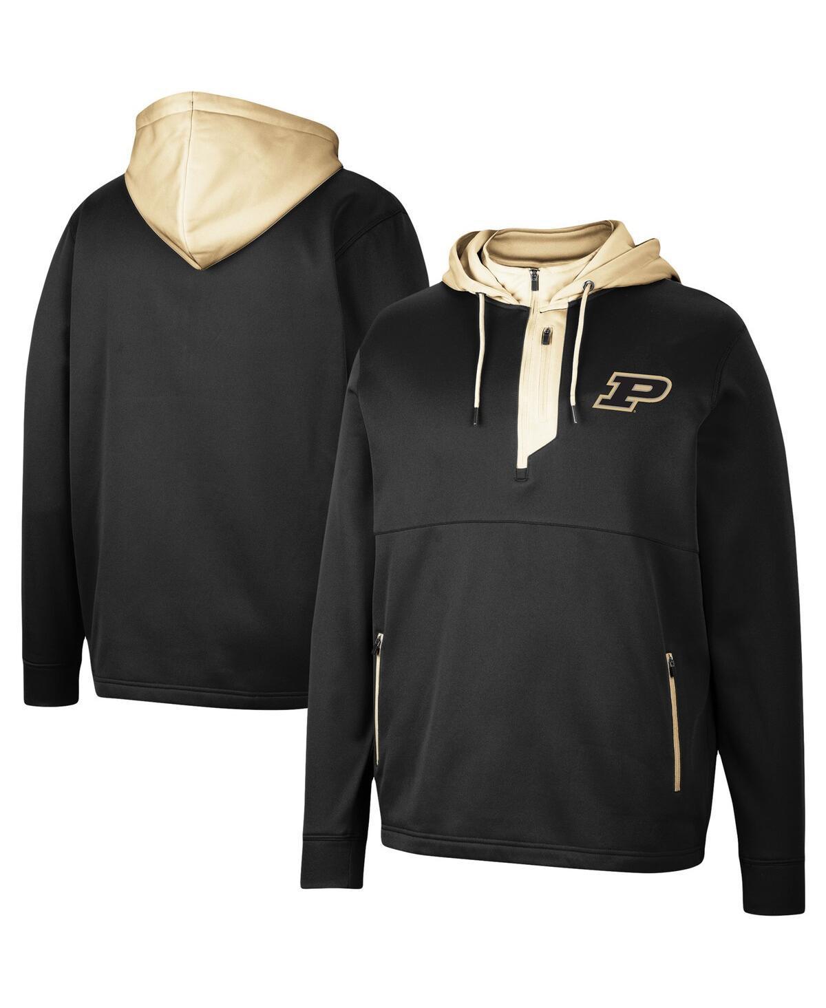 Men's Colosseum Black Purdue Boilermakers Luge 3.0 Quarter-Zip Hoodie, Size: Medium Product Image