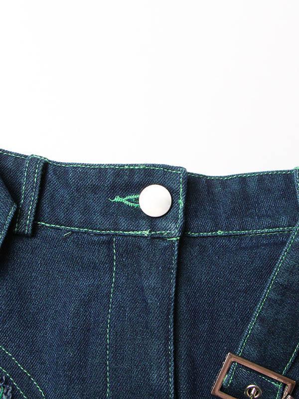 A-Line High Waisted Belted Shiny Skirts Bottoms Product Image