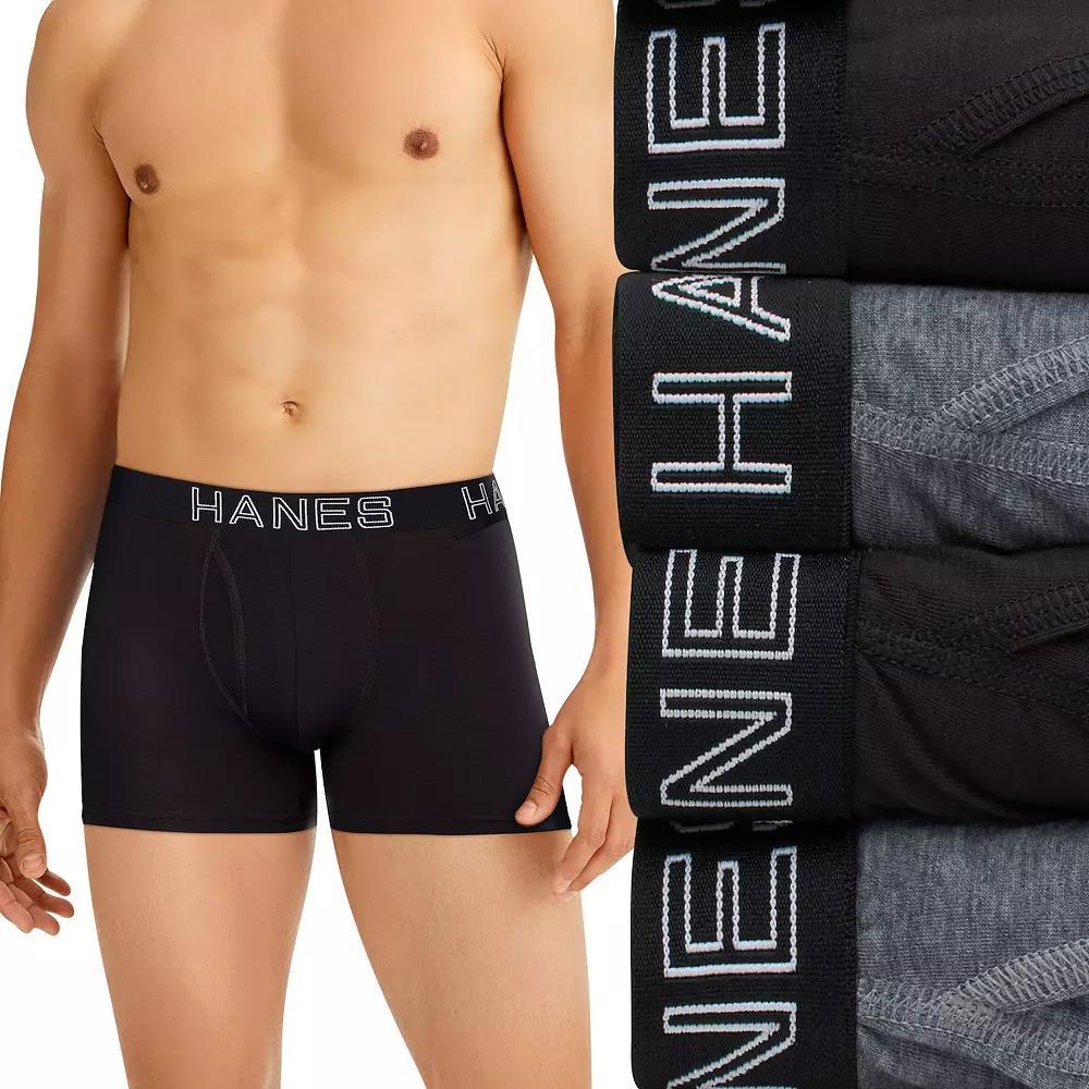 Hanes Ultimate 4-Pack Men's Comfort Flex Fit Total Support Pouch Trunks, Size: XXL, Black Grey Product Image