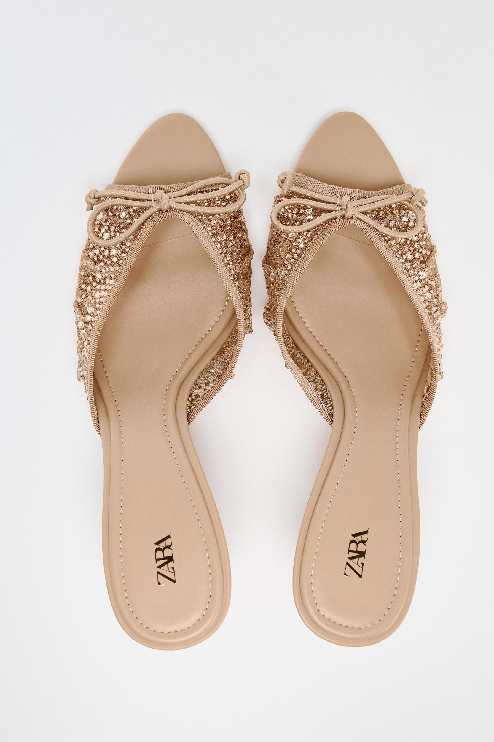 HIGH HEEL RHINESTONE MESH SANDALS Product Image