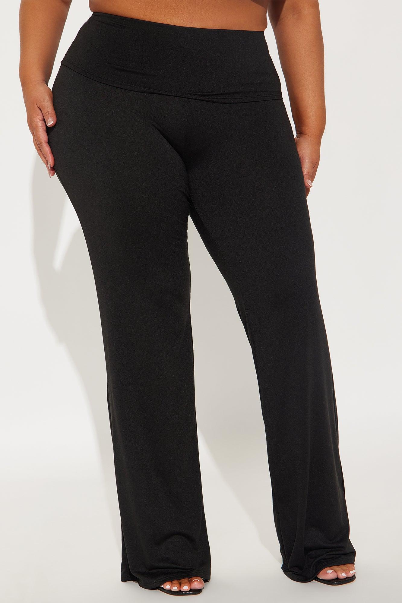 Sienna Foldover Waistband Flare Pant - Black Product Image