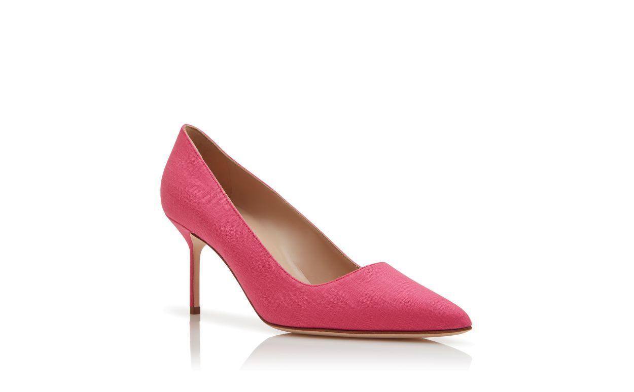 BB 70 Pink Linen Pointed Toe Pumps Product Image