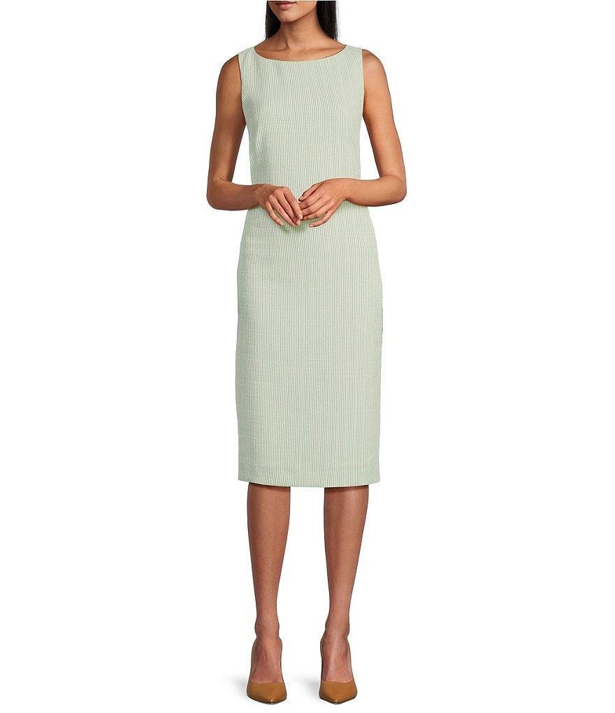Preston & York Gloria Boat Neck Boucle Shift Tweed Sleeveless Dress Product Image