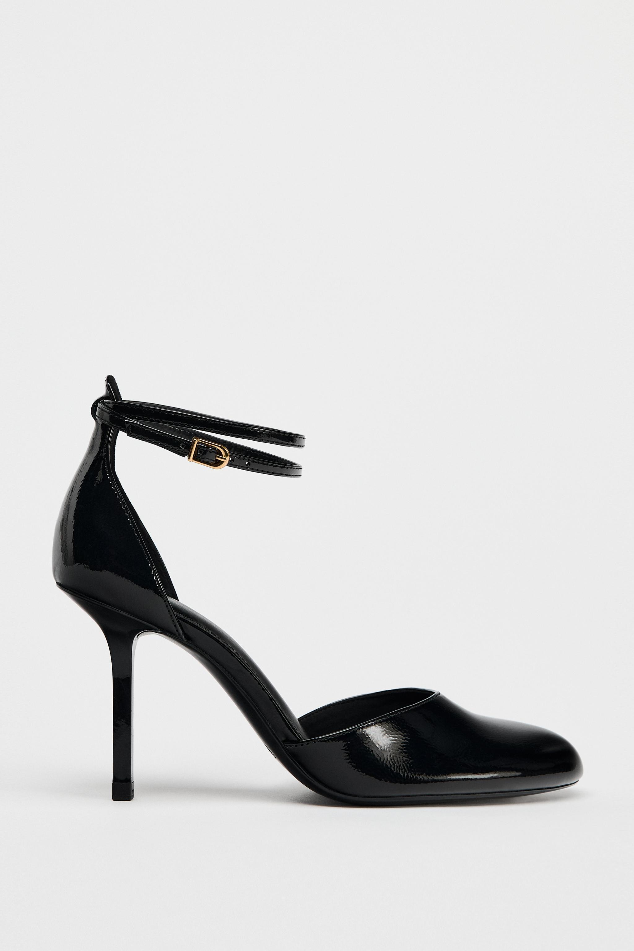 HEELED FAUX PATENT LEATHER SHOES Product Image