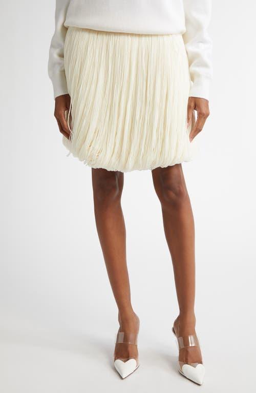 ALAÏA Fringed Wool Miniskirt In White Product Image
