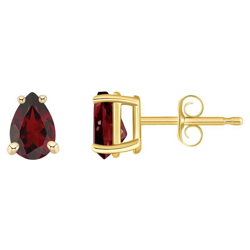 Celebration Gems 14k White Gold Pear Shape Gemstone Stud Earrings, Womens, Red Product Image