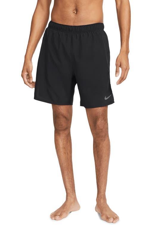 Men's Nike Dri-FIT Challenger 7" 2-in-1 Running Shorts, Size: Medium, Black Reflectiv Silver Product Image