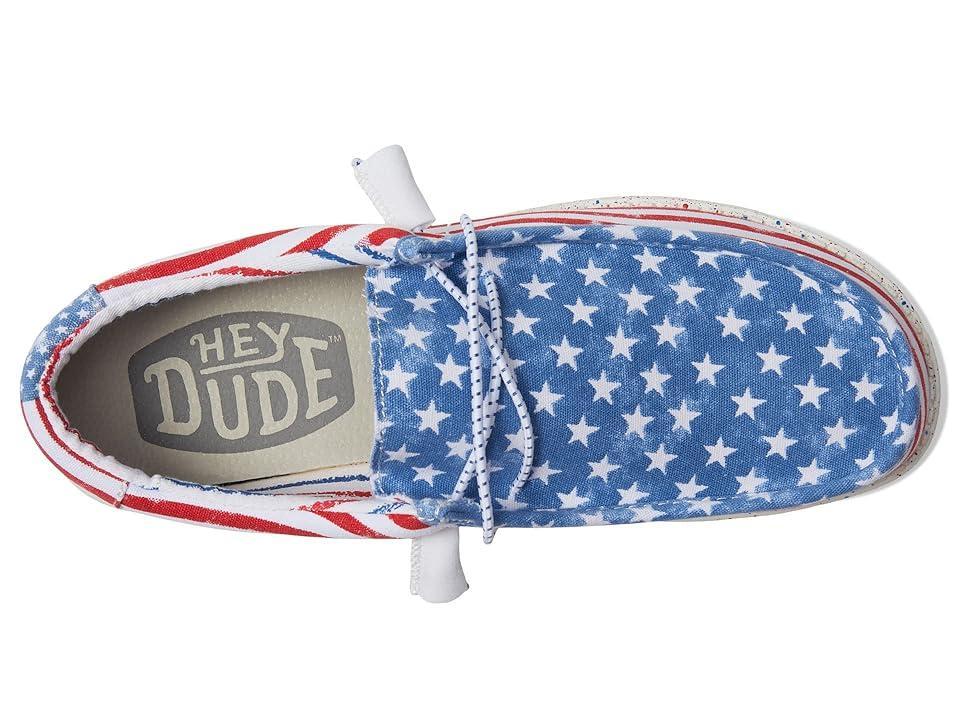 HEYDUDE Mens Wally - Shoes Red/White/Blue Product Image