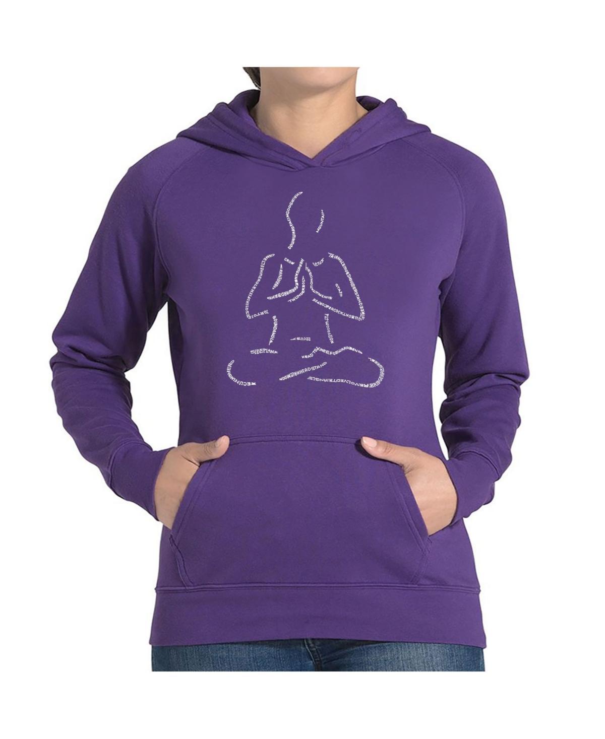La Pop Art Womens Word Art Hooded Sweatshirt -Popular Yoga Poses Product Image