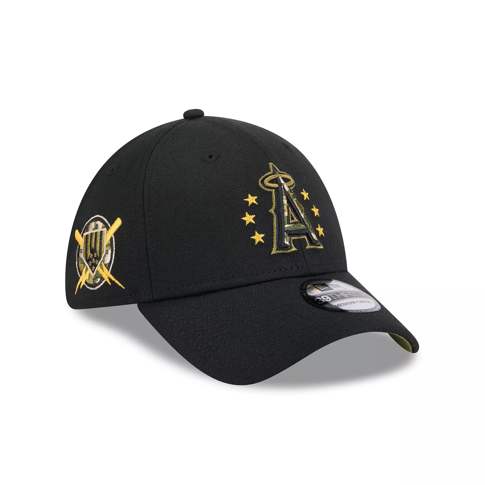 Men's New Era  Black Los Angeles Angels 2024 Armed Forces Day 39THIRTY Flex Hat, Size: Medium/Large Product Image
