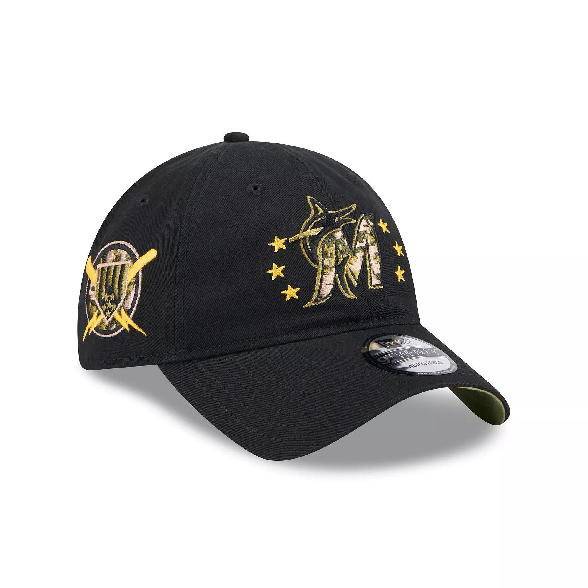 Men's New Era  Black Miami Marlins 2024 Armed Forces Day 9TWENTY Adjustable Hat Product Image