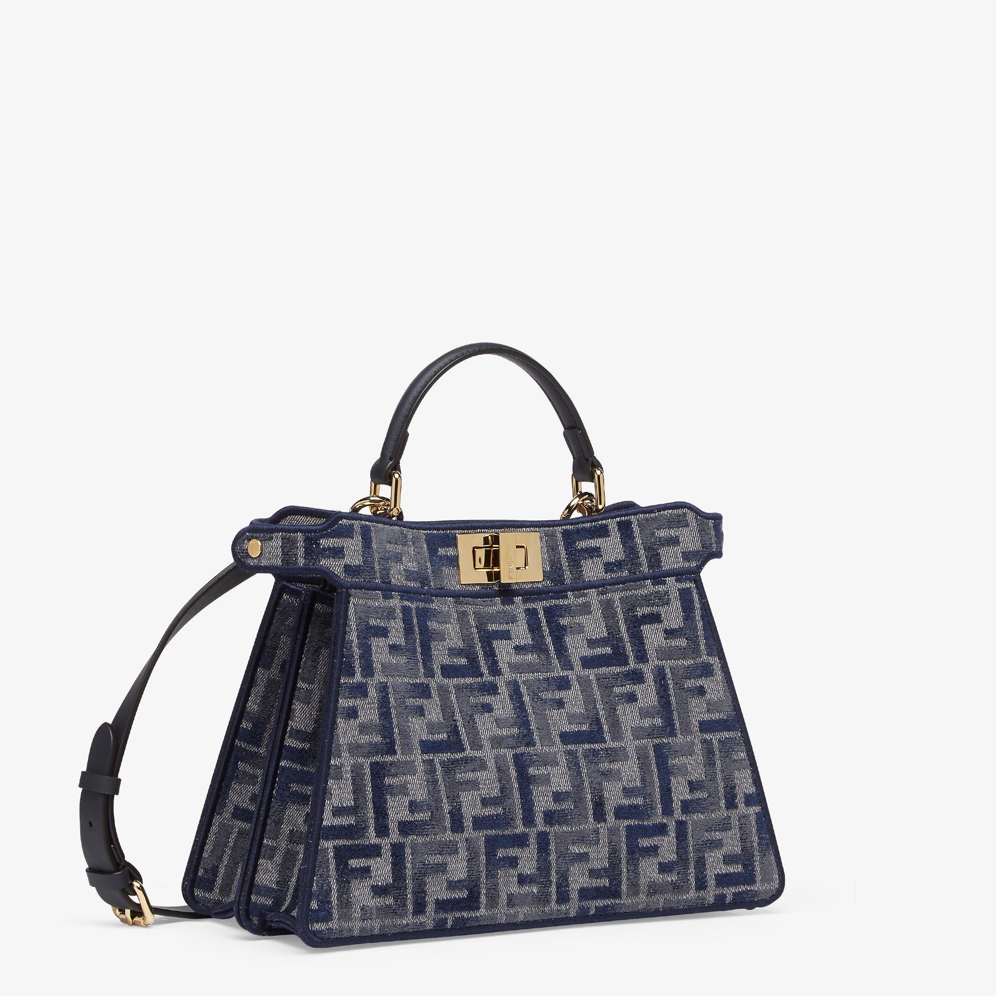 Peekaboo ISeeU SmallDark blue FF chenille bag Product Image