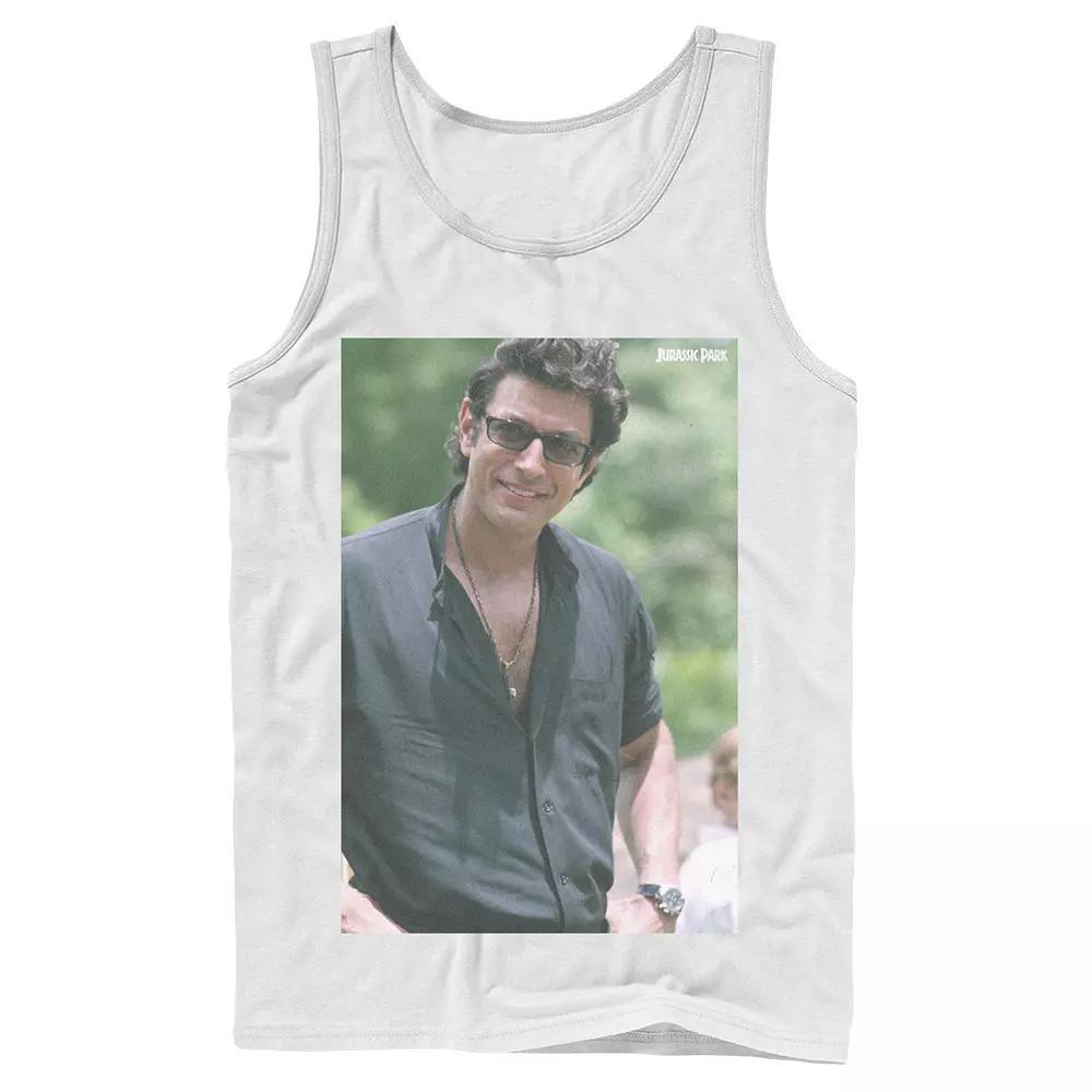 Men's Jurassic Park Jeff Goldblum Smile Poster Style Tank Top, Size: Small, Grey Product Image